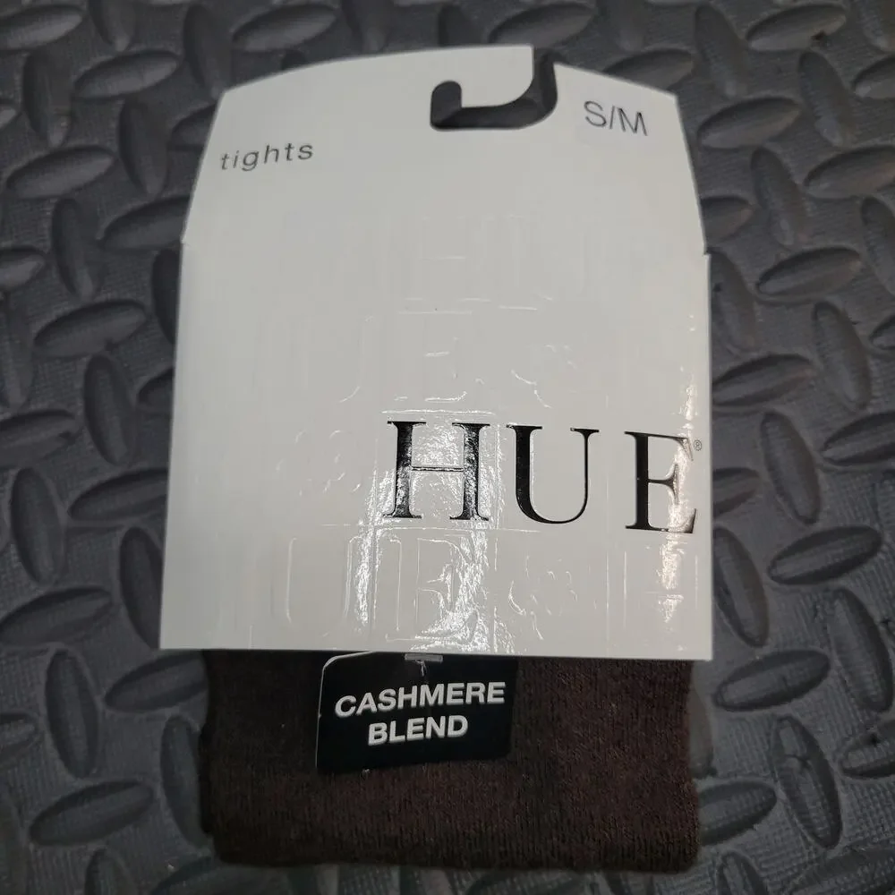 Hue Cashmere Blend Sweater Tights Espresso Brown S/M Soft Warm NWT
